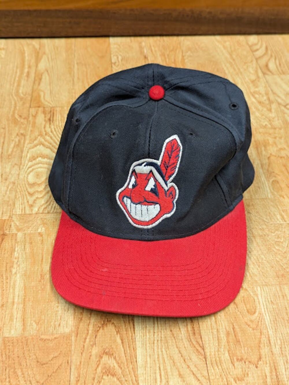 Vintage LOGO 7 MLB Cleveland Indians Guardians Fiber Optic Light Up Hat Cap 90s